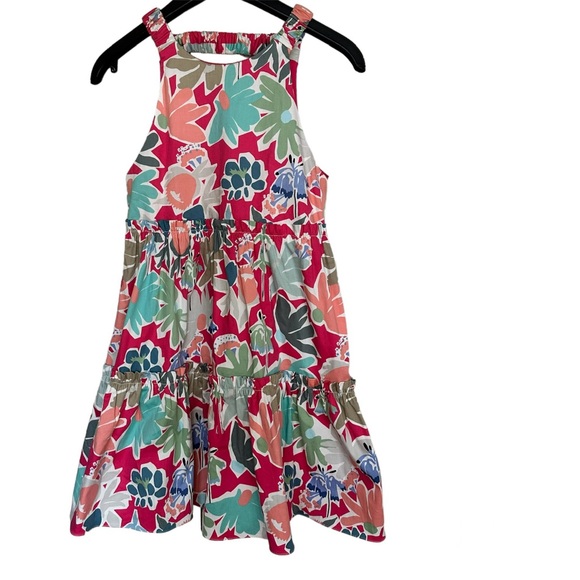 ZARA Pink Floral Open Back Mini Dress Vibrant Vacation - Picture 7 of 9